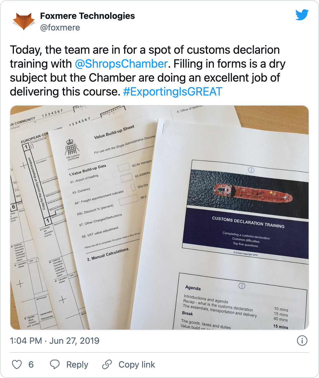 Customers training with our local chamber of commerce